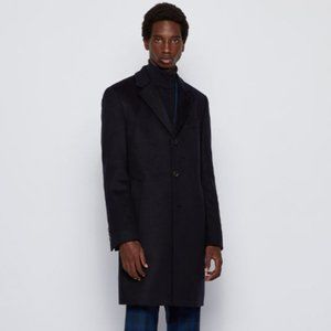 New wool single-breasted long coat